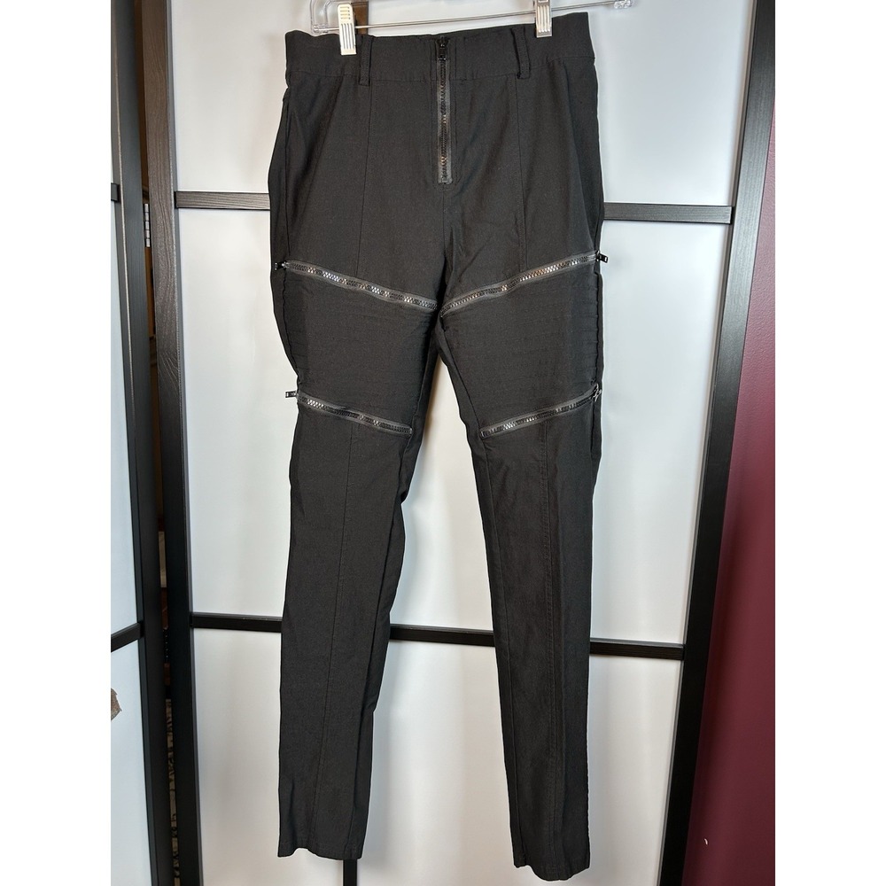 Killstar Black Skinny Zip Up Trousers Goth Grunge Punk Women Size Large